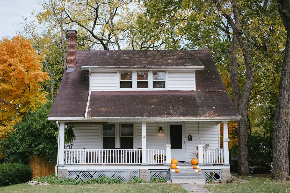 Suburban home exterior on a residential street